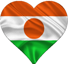 Corazón Niger África Banderas 