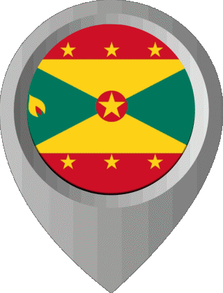 Location Pin Grenada islands America Flags 