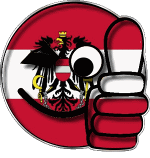 Smiley - OK Österreich Europa Fahnen 