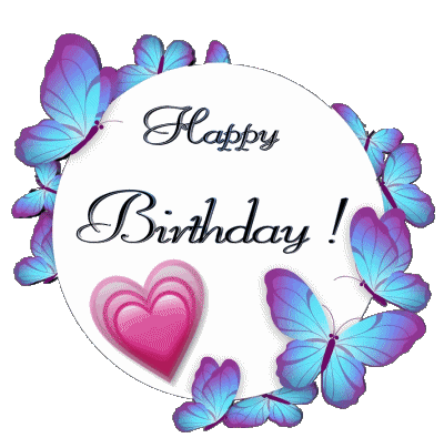 010 Transparenter Hintergrund Butterflies Happy Birthday Englisch Nachrichten 