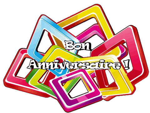 017 Transparent Background Abstrait - Géométrique Bon Anniversaire French Messages 