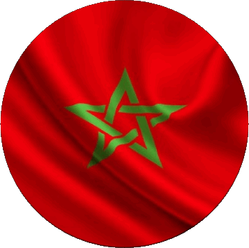 Rond Maroc Afrique Drapeaux 