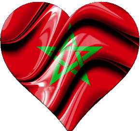 Coeur Maroc Afrique Drapeaux 