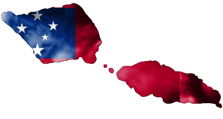 Karte Samoa Ozeanien Fahnen 