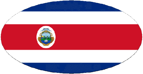 Ovale 01 Costa Rica Amériques Drapeaux 
