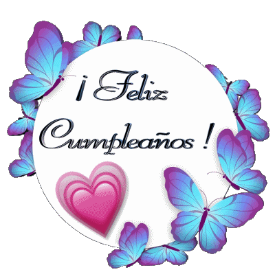 010 Sfondo trasparente Mariposas Feliz Cumpleaños Spagnolo Messagi 