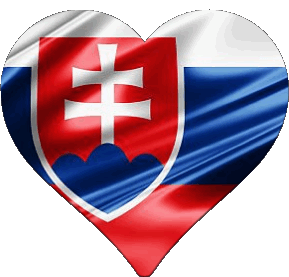 Heart Slovakia Europe Flags 