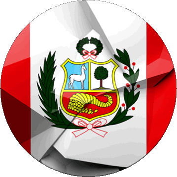 Round Peru America Flags 