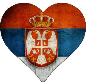 Heart Serbia Europe Flags 