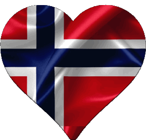 Corazón Noruega Europa Banderas 