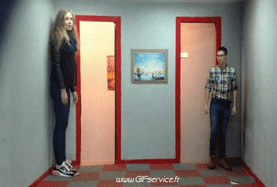 Serie 01 Illusionen - Proportionen MENSCHEN Humor -  Fun 