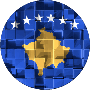 Runde Kosovo Europa Fahnen 