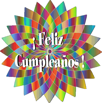 022 Fond Transparent Abstracto - Geométrico Feliz Cumpleaños Espagnol Messages 