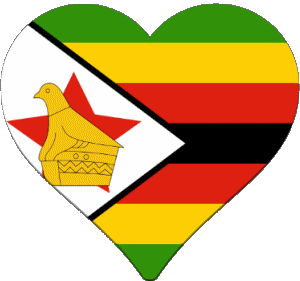 Heart Zimbabwe Africa Flags 