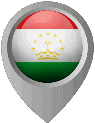 Standort-Pin Tadschikistan Asien Fahnen 