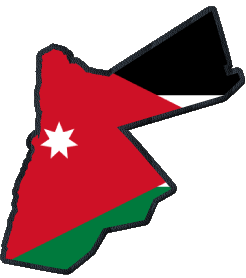 Mapa Jordania Asia Banderas 