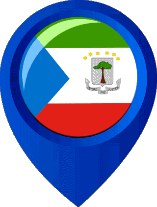 Epingle de Localisation Guinée Equatorial Afrique Drapeaux 