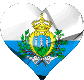 Corazón San Marino Europa Banderas 