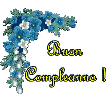 002 Transparenter Hintergrund Floreale Buon Compleanno Italienisch Nachrichten 