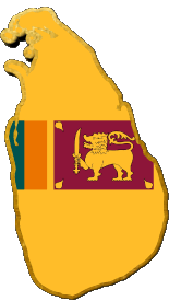 Carte Sri Lanka Asie Drapeaux 