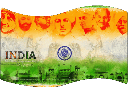 Rectangle Inde Asie Drapeaux 