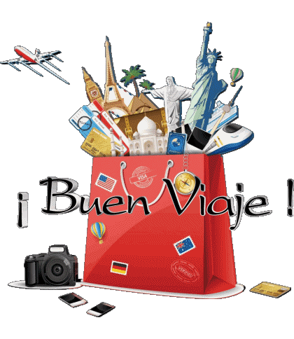 01 Fond Transparent Buen Viaje Espagnol Messages 