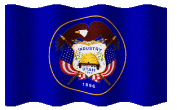 Waving Utah U.S.A - States America Flags 
