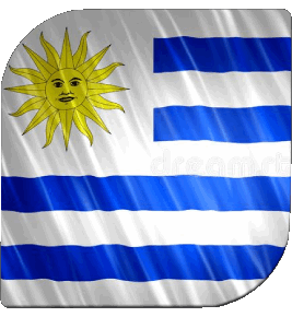Quadrato Uruguay America Bandiere 