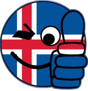 Smiley - OK Iceland Europe Flags 