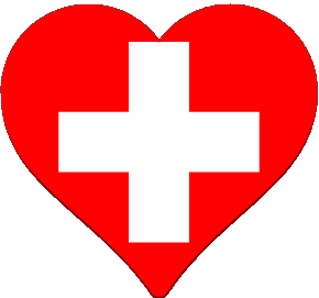 Corazón Suiza Europa Banderas 