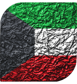 Quadrato Kuwait Asia Bandiere 