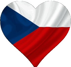 Coeur Tchéquie Europe Drapeaux 