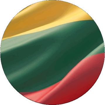Round Lithuania Europe Flags 