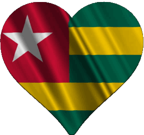 Corazón Togo África Banderas 