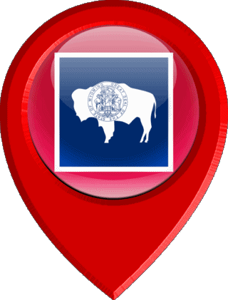 Marcador de ubicación Wyoming U.S.A - Estados América Banderas 