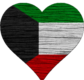 Herz Kuwait Asien Fahnen 