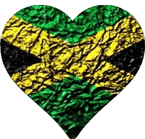 Heart Jamaica America Flags 