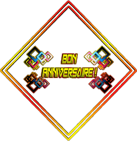 003 Transparent Background Abstrait - Géométrique Bon Anniversaire French Messages 