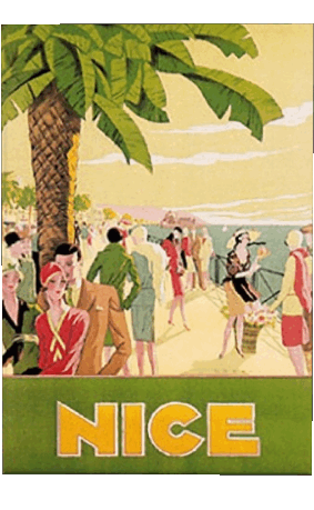 Nice-Nice France Cote d Azur Retro Poster - Orte KUNST Humor -  Fun 