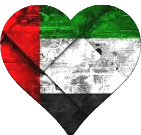 Corazón Emiratos Árabes Unidos Asia Banderas 