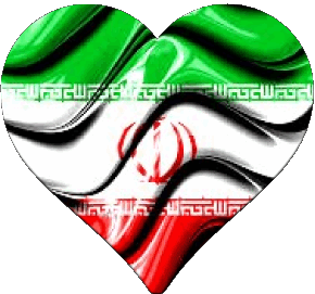 Coeur Iran Asie Drapeaux 