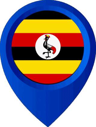 Location Pin Uganda Africa Flags 