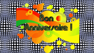 004 Sfondo animato Abstrait - Géométrique Bon Anniversaire Francese Messagi 