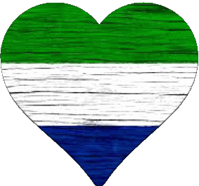 Corazón Sierra Leone África Banderas 