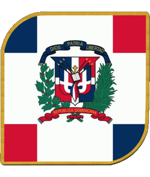 Carré République Dominicaine Amériques Drapeaux 