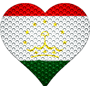 Heart Tajikistan Asia Flags 