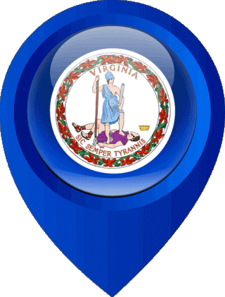 Epingle de Localisation Virginie U.S.A - Etats Amériques Drapeaux 