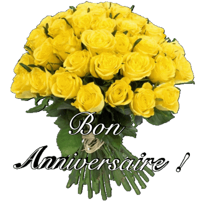 015 Fond Transparent Floral Bon Anniversaire Français Messages 