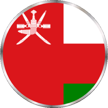 Round Oman Asia Flags 