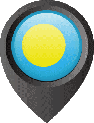 Standort-Pin Palau Ozeanien Fahnen 